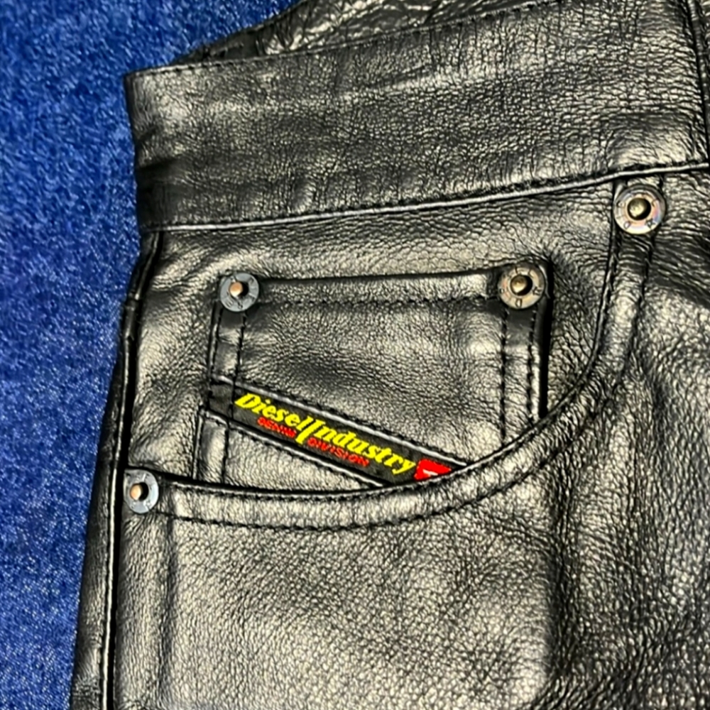 Black Leather Diesel Pants